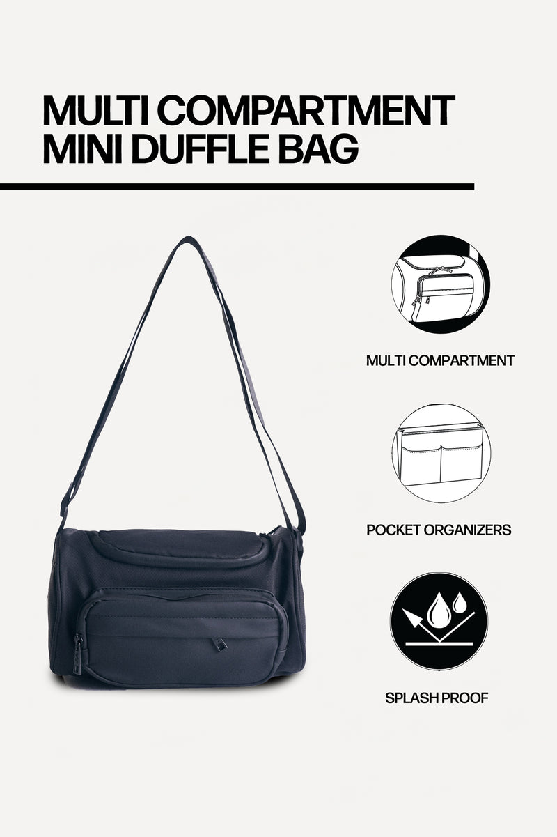 Multi Compartment Water Repellent Mini Duffle Bag
