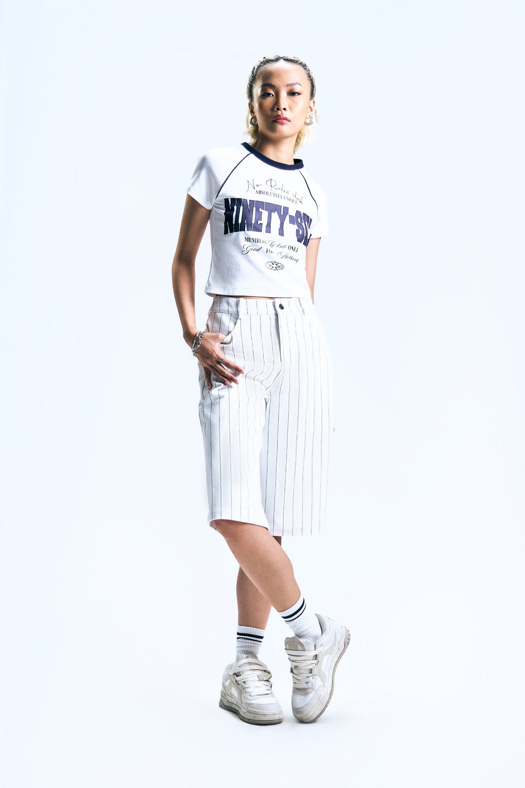 Raglan Graphic Slim Cropped T-Shirt