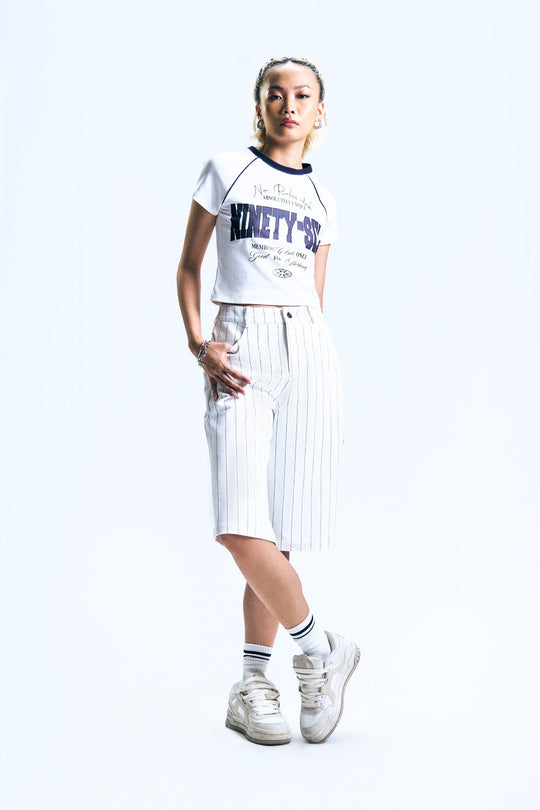 Raglan Graphic Slim Cropped T-Shirt