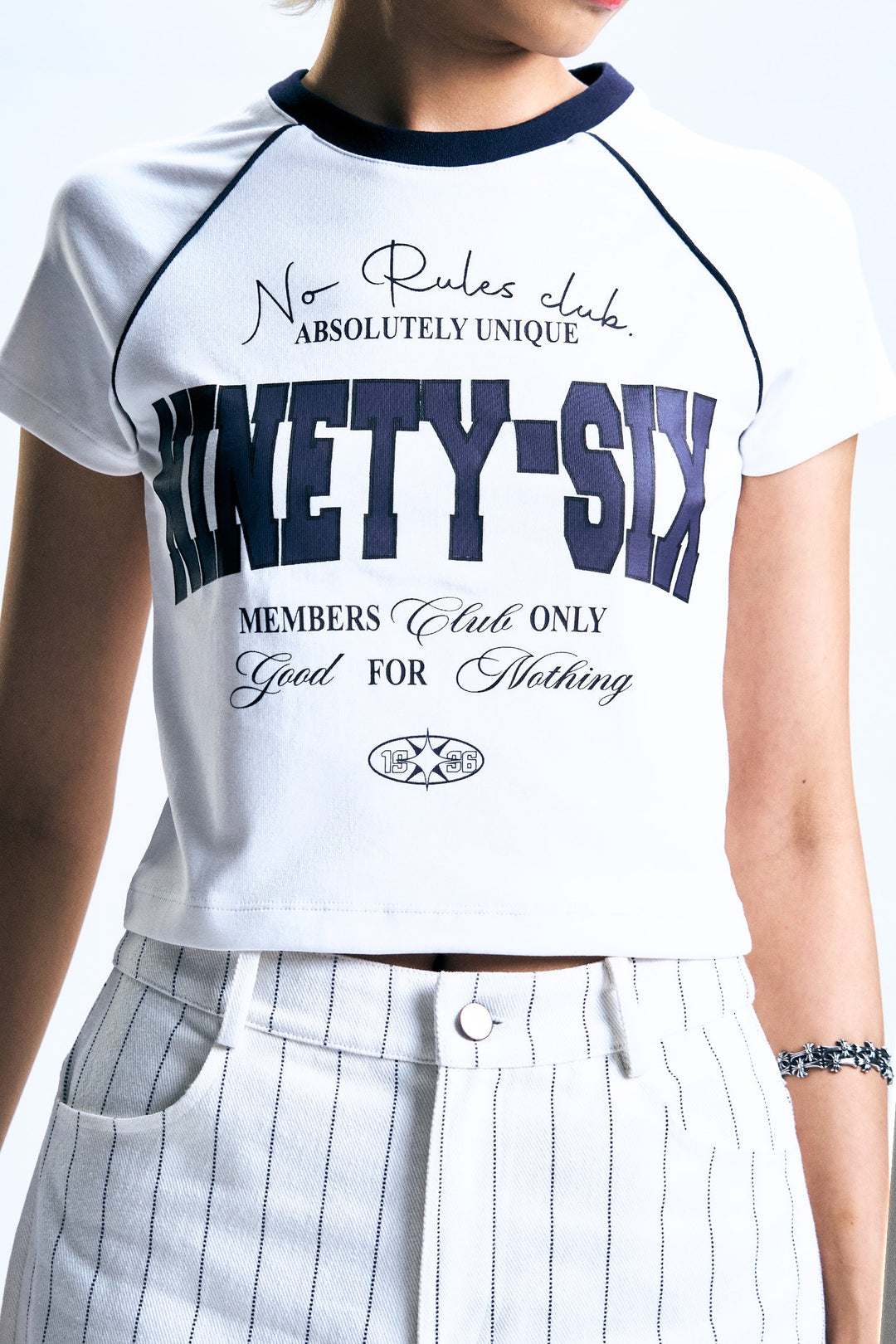 Raglan Graphic Slim Cropped T-Shirt