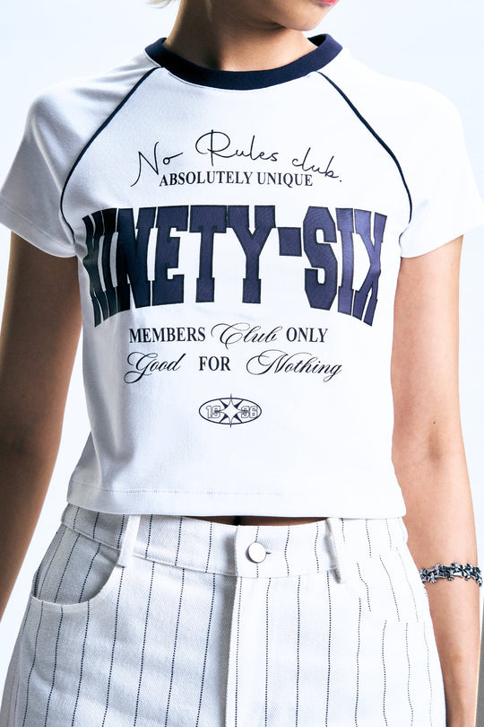 Raglan Graphic Slim Cropped T-Shirt