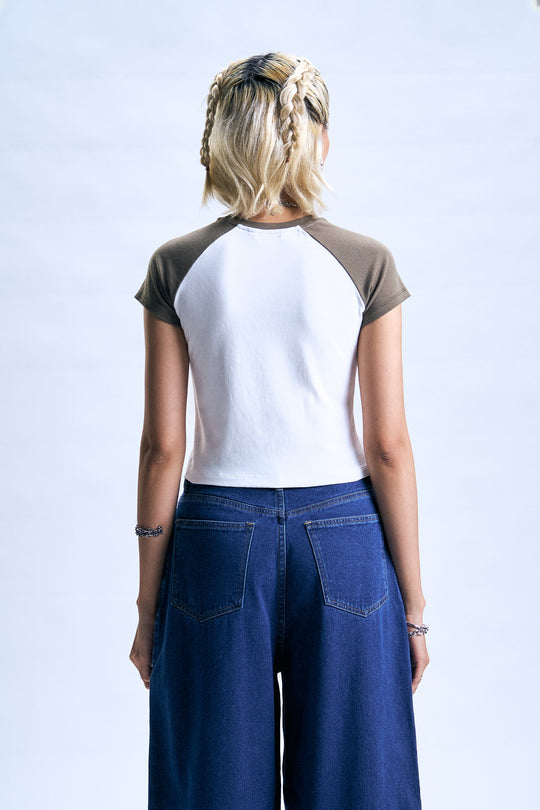 Raglan Graphic Cropped T-Shirt