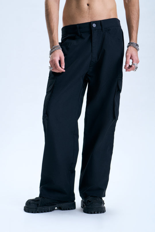 Nylon Ripstop Straight Cargo Pants