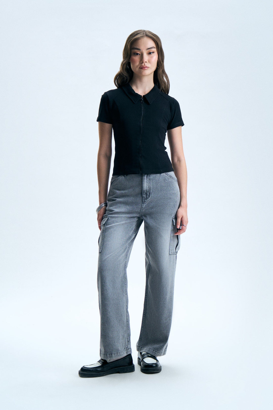 Zip-Up Slim Polo