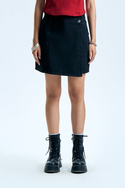Washed Wrap Skort