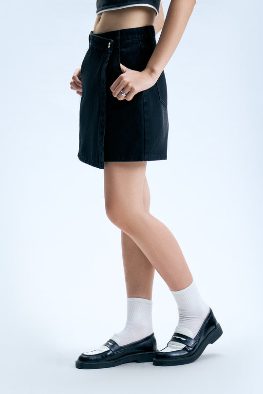 Washed Wrap Skort