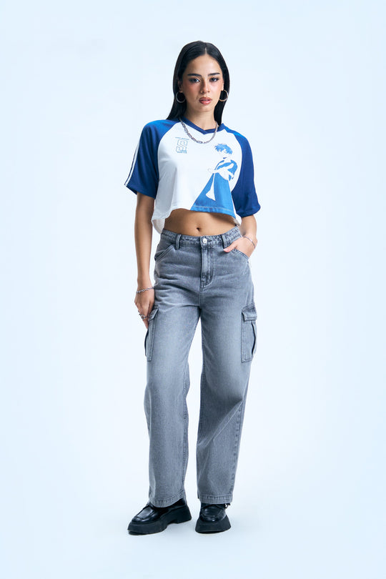 Raglan Jersey Graphic Boxy T-Shirt