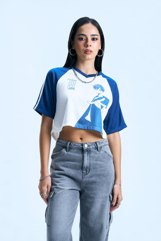 Raglan Jersey Graphic Boxy T-Shirt