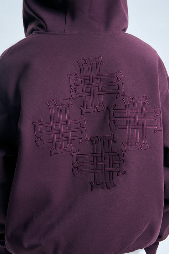 Zip-Up Embroidered Hoodie