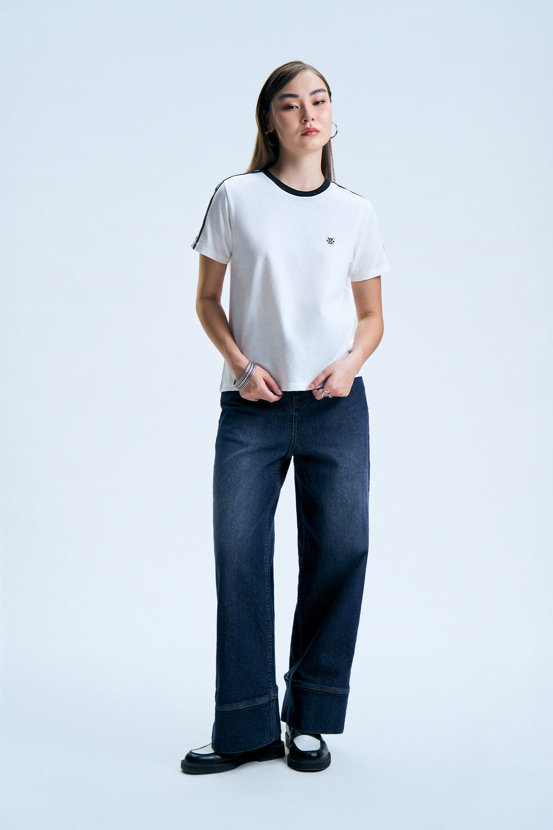 Shoulder Tape Ringer T-Shirt