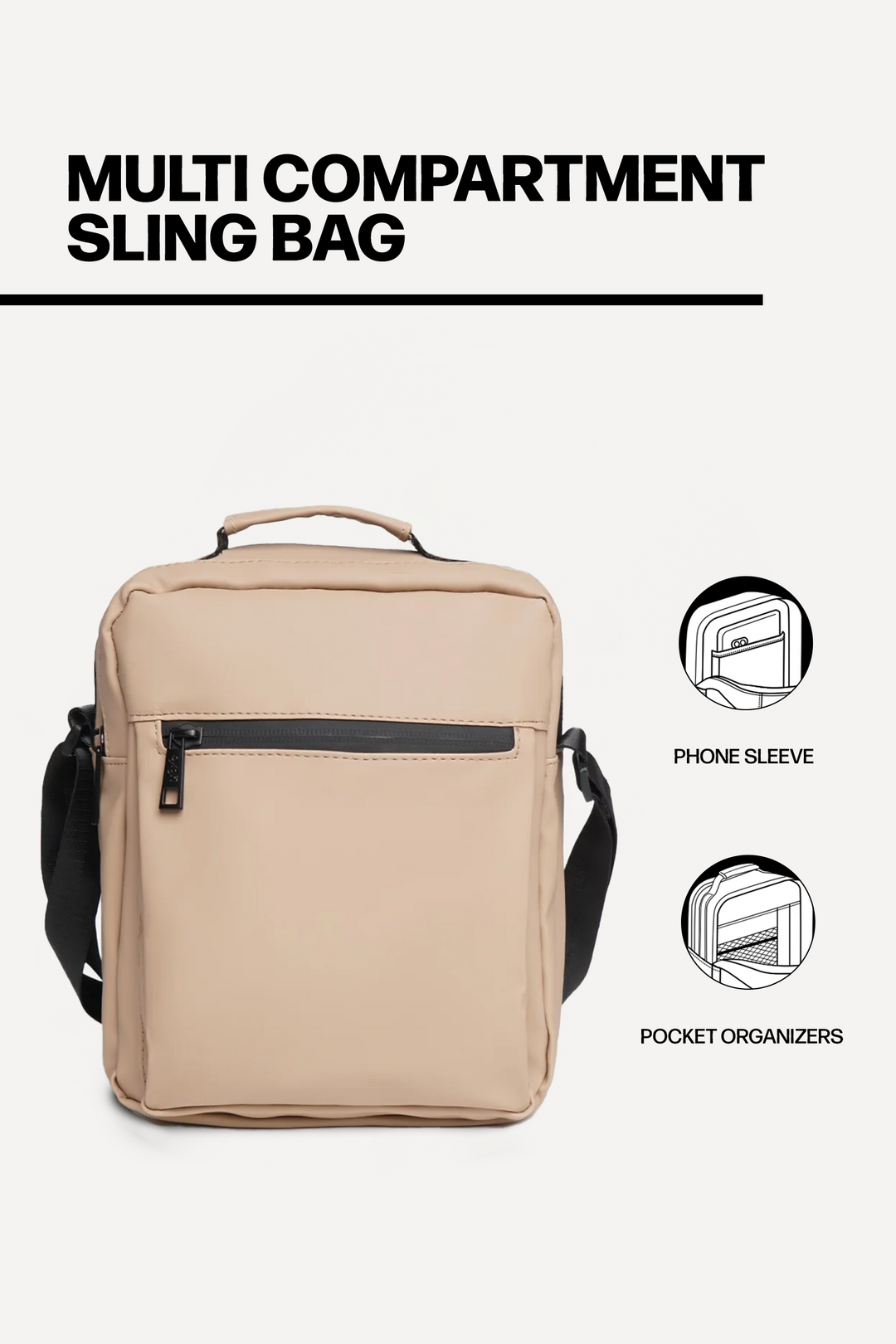Multi compartment sling deals bag