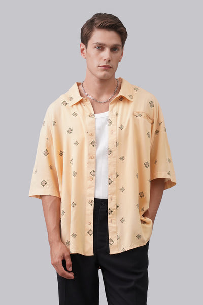 Men's Relaxed Patterned Shirt With All Over Print