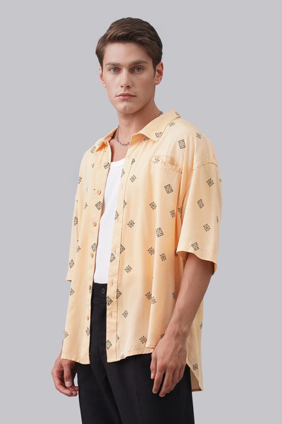 Men's Relaxed Patterned Shirt With All Over Print